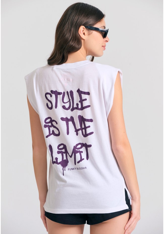 Γυναικείο t-shirt με text artwork τύπωμα στην πλάτη