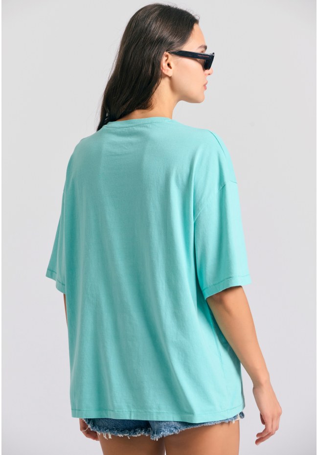 Γυναικείο loose fit t-shirt με vintage τύπωμα