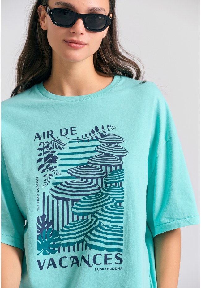 Γυναικείο loose fit t-shirt με vintage τύπωμα