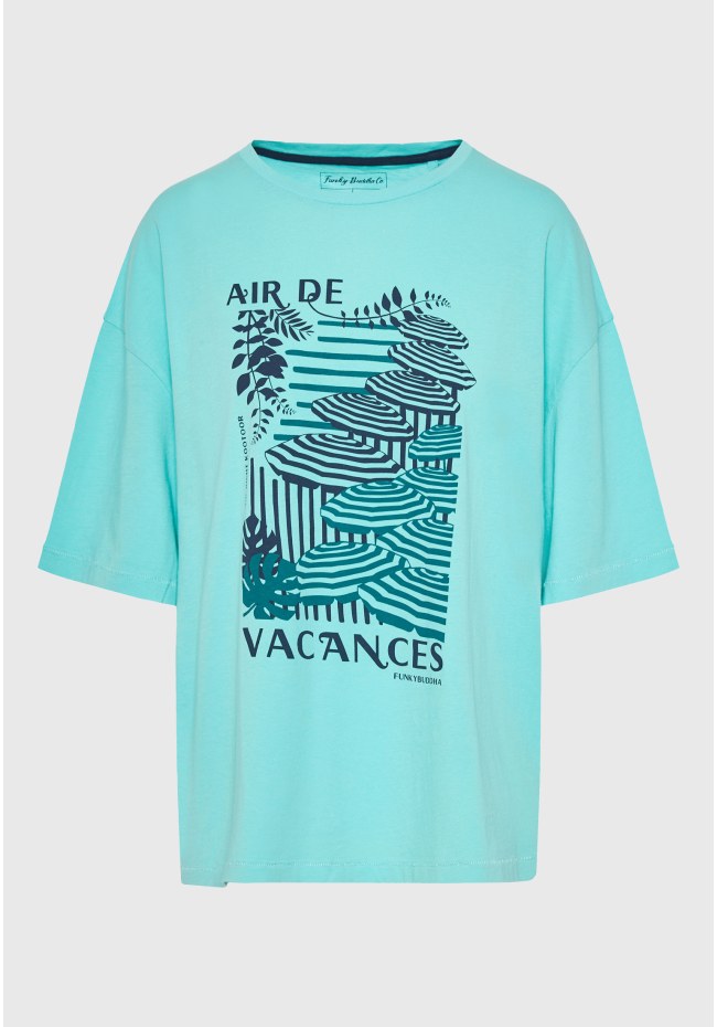 Γυναικείο loose fit t-shirt με vintage τύπωμα