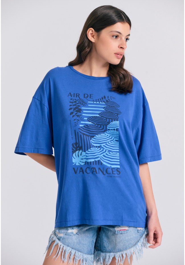 Γυναικείο loose fit t-shirt με vintage τύπωμα