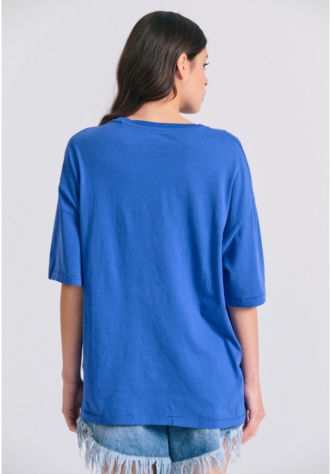 Γυναικείο loose fit t-shirt με vintage τύπωμα
