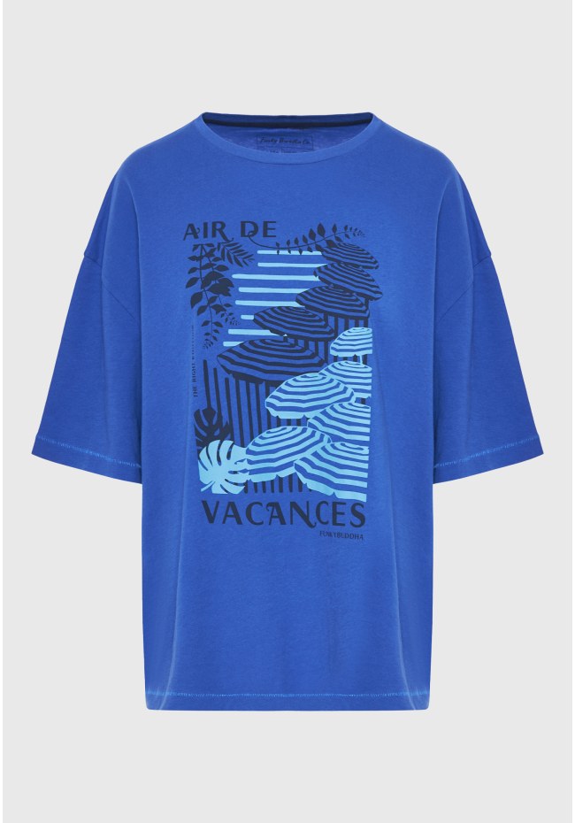 Γυναικείο loose fit t-shirt με vintage τύπωμα