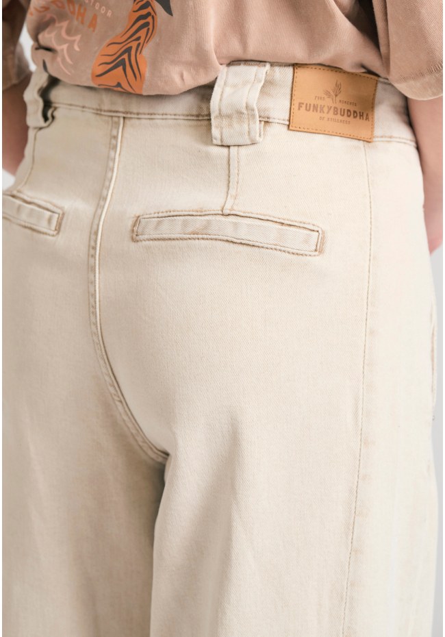 Γυναικείο wide leg garment dyed τζιν παντελόνι