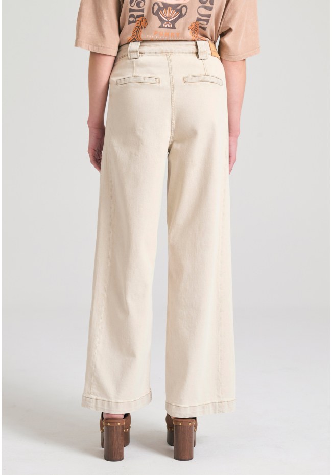 Γυναικείο wide leg garment dyed τζιν παντελόνι