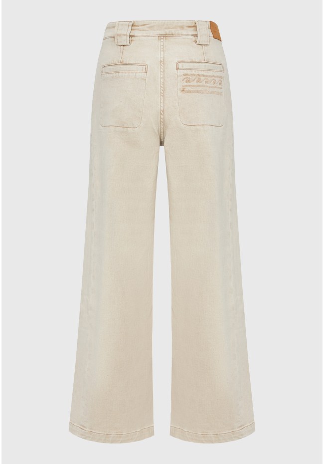Γυναικείο wide leg garment dyed τζιν παντελόνι