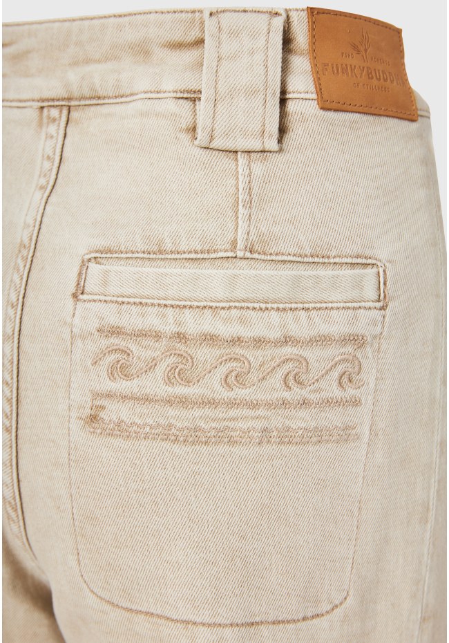 Γυναικείο wide leg garment dyed τζιν παντελόνι