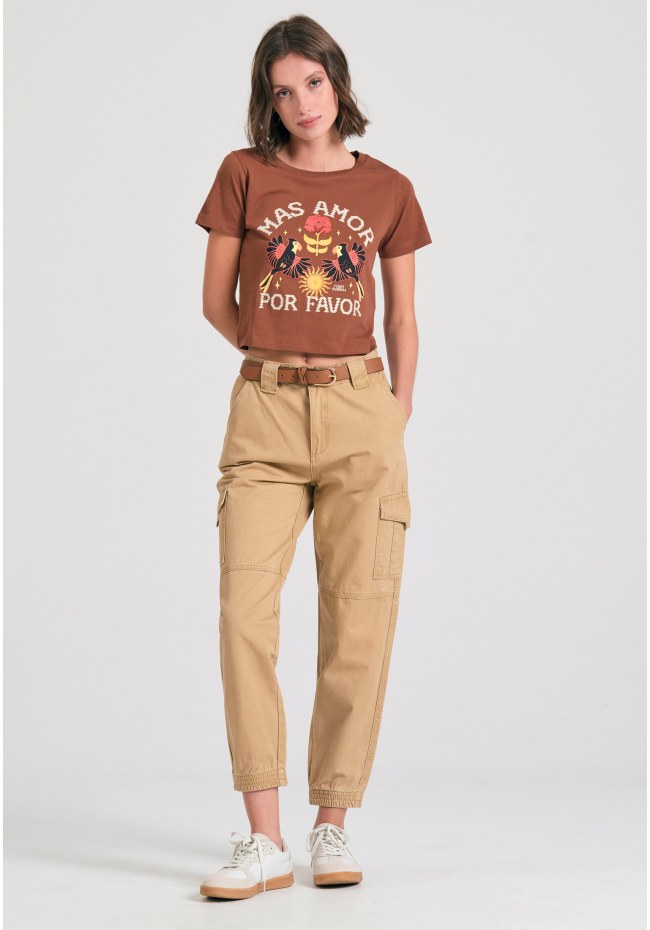 Γυναικείο garment dyed cargo παντελόνι