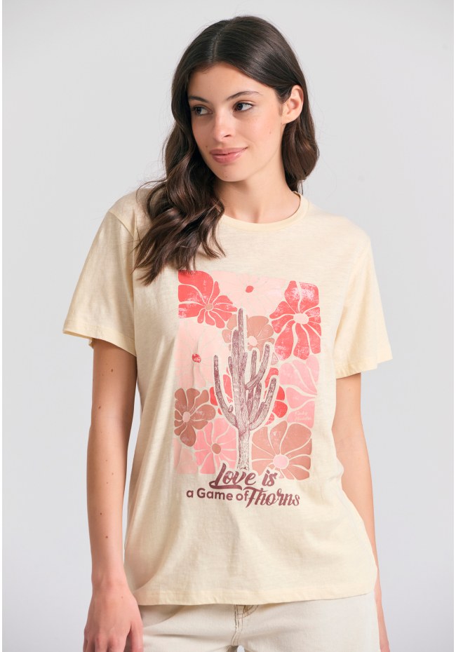 Loose fit t-shirt με vintage τύπωμα