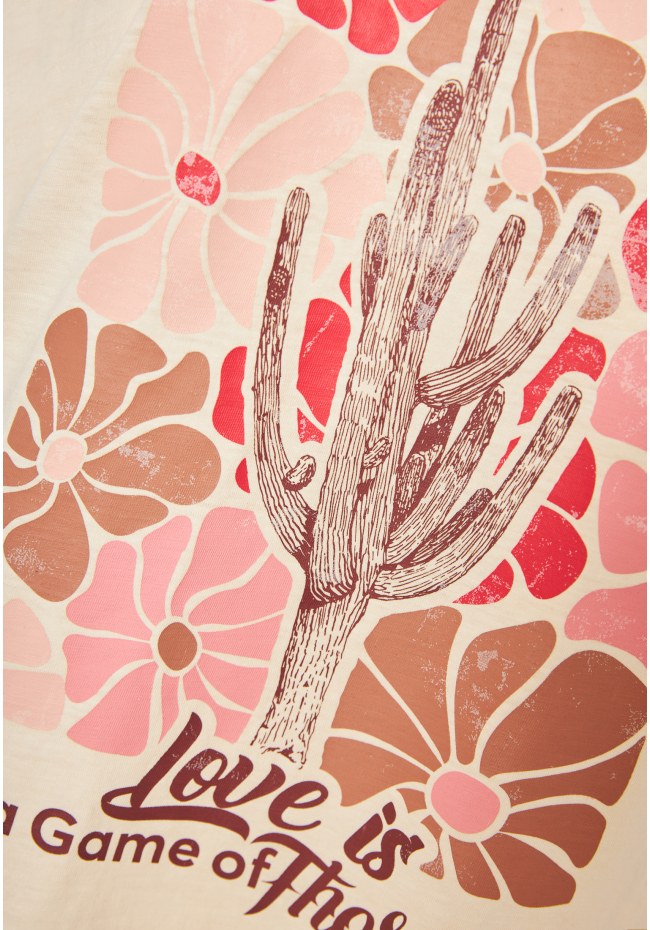 Loose fit t-shirt με vintage τύπωμα