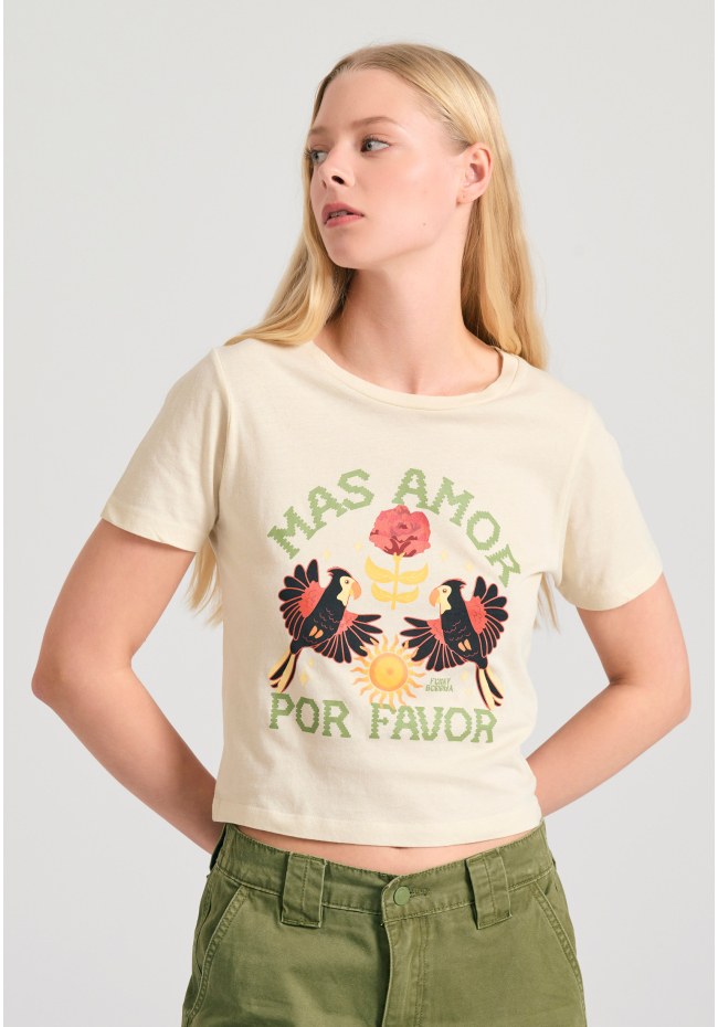 Garment dyed t-shirt με exotic τύπωμα