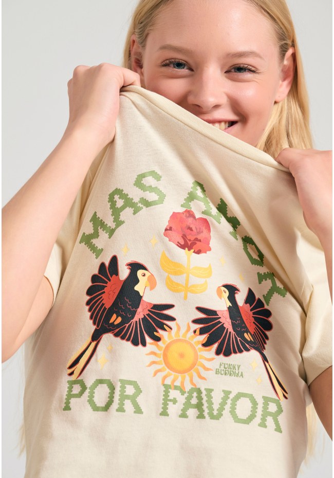 Garment dyed t-shirt με exotic τύπωμα