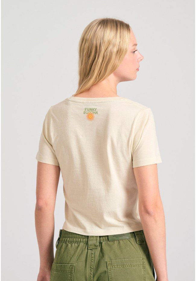 Garment dyed t-shirt με exotic τύπωμα