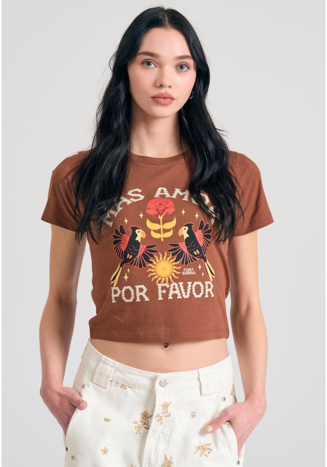 Garment dyed t-shirt με exotic τύπωμα