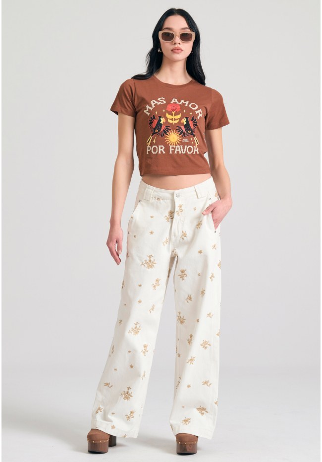 Garment dyed t-shirt με exotic τύπωμα