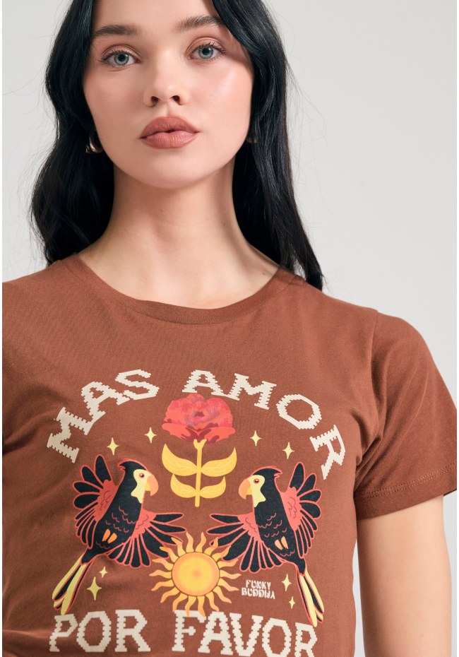 Garment dyed t-shirt με exotic τύπωμα