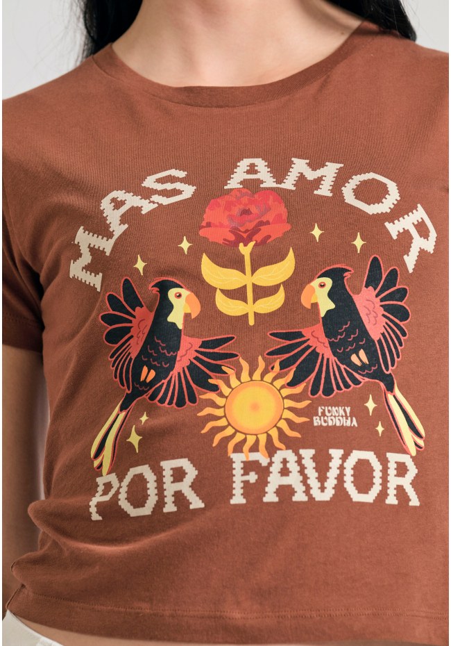 Garment dyed t-shirt με exotic τύπωμα