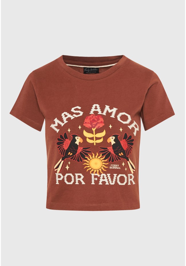 Garment dyed t-shirt με exotic τύπωμα