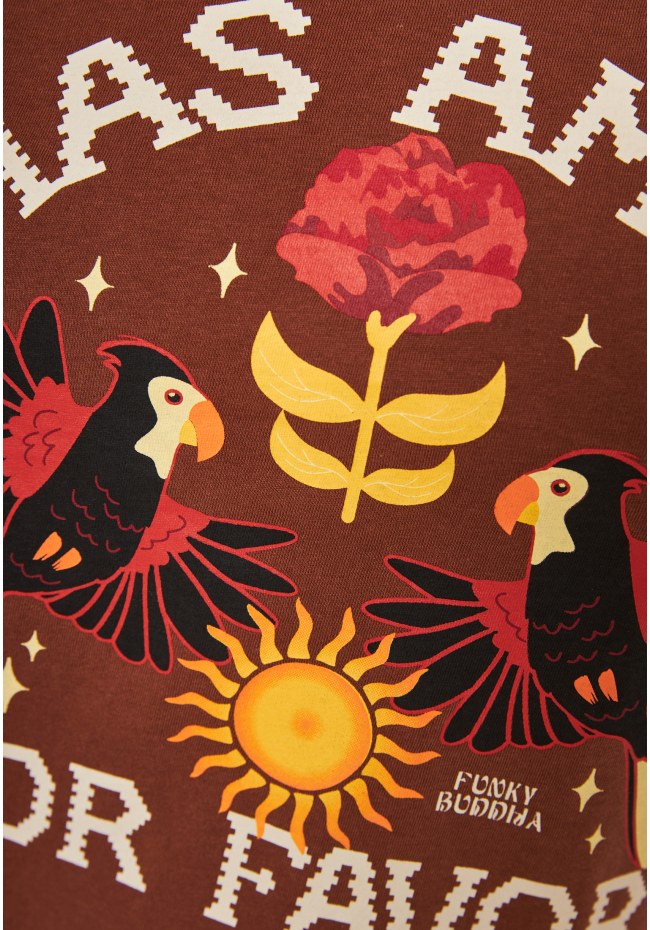 Garment dyed t-shirt με exotic τύπωμα