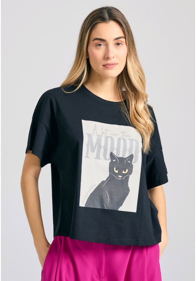 Loose fit t-shirt με φωτογραφικό τύπωμα