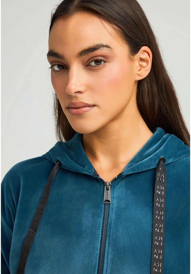Women's velvet zip-up hoodie