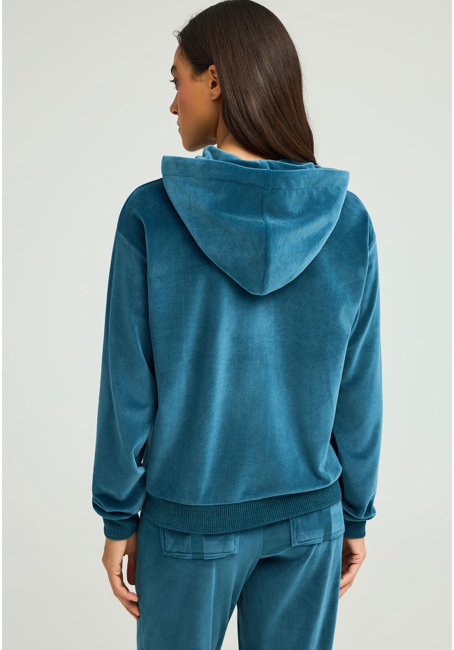 Women's velvet zip-up hoodie