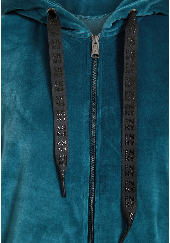 Women's velvet zip-up hoodie