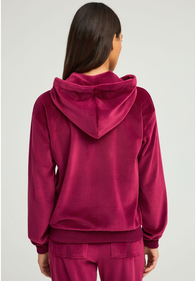 Women's velvet zip-up hoodie