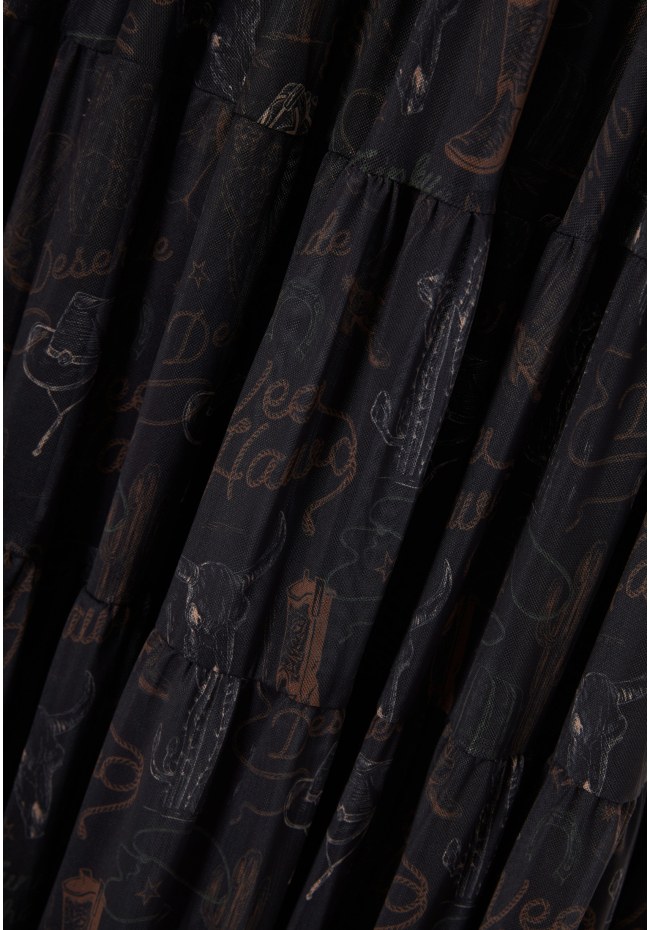 Midi φούστα με βολάν