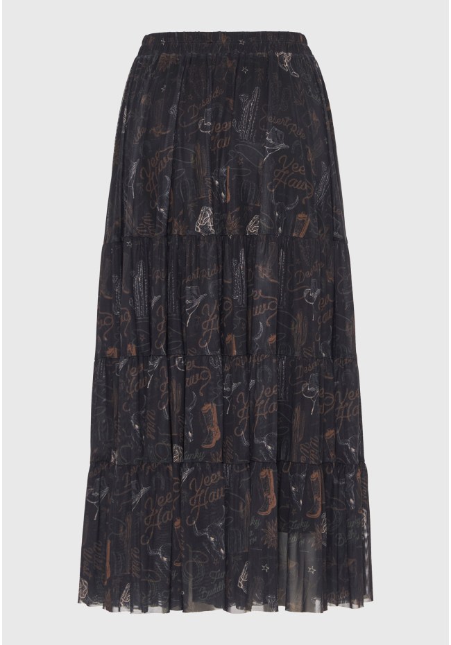 Midi φούστα με βολάν