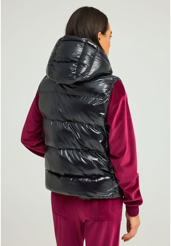Puffer αμάνικο μονόχρωμο μπουφάν