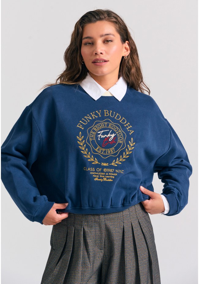 Γυναικείο φούτερ με preppy κέντημα