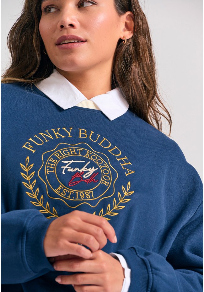 Γυναικείο φούτερ με preppy κέντημα