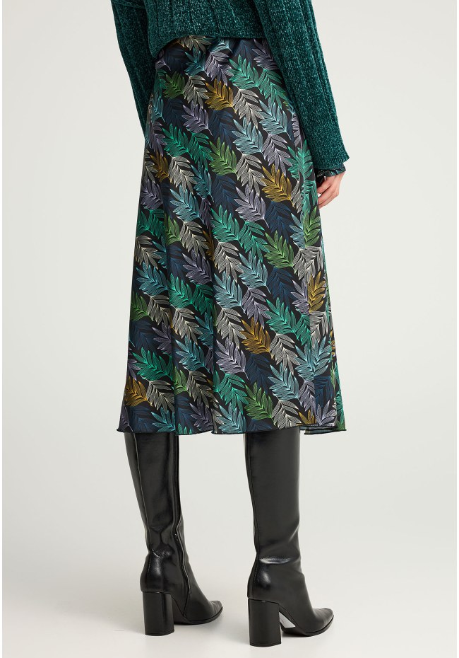 Midi φούστα με tropical print