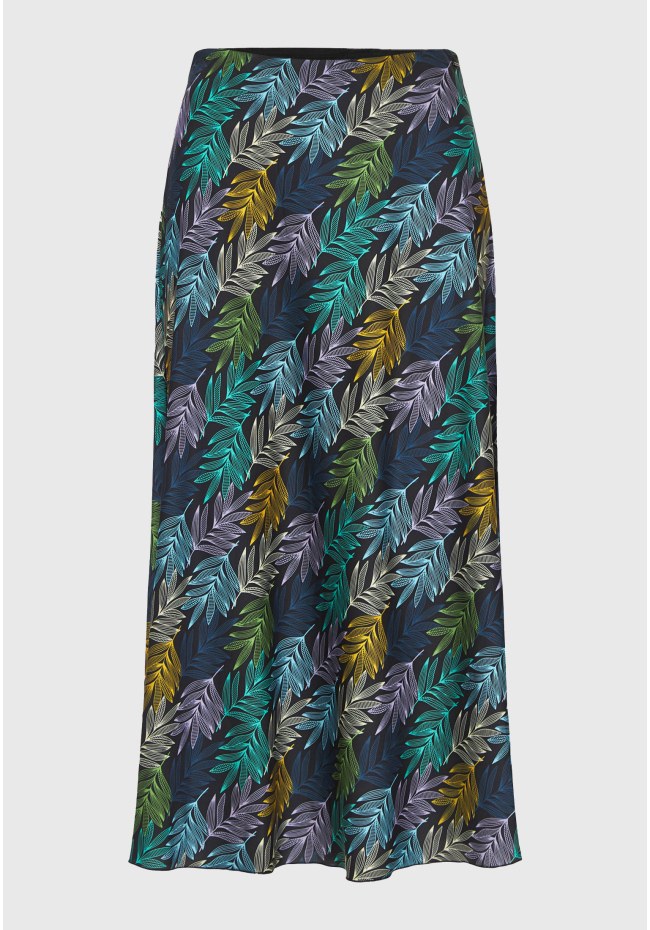 Midi φούστα με tropical print