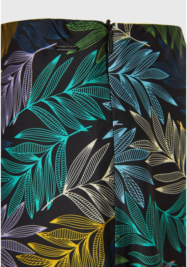 Midi φούστα με tropical print