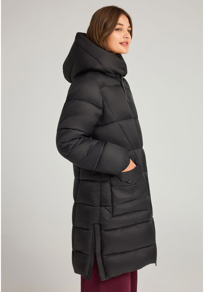 Regular fit μακρύ puffer μπουφάν με κουκούλα