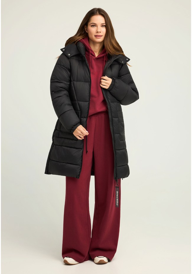 Regular fit μακρύ puffer μπουφάν με κουκούλα