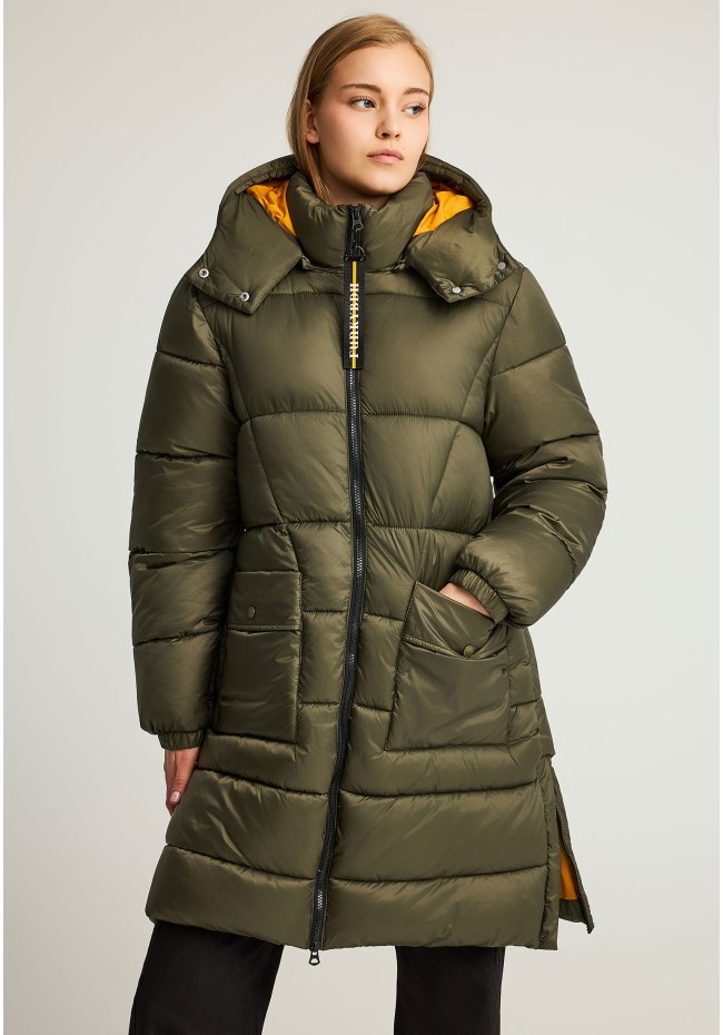 Regular fit μακρύ puffer μπουφάν με κουκούλα