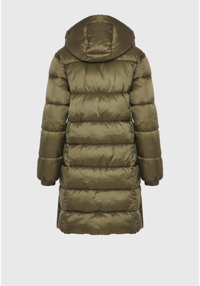 Regular fit μακρύ puffer μπουφάν με κουκούλα