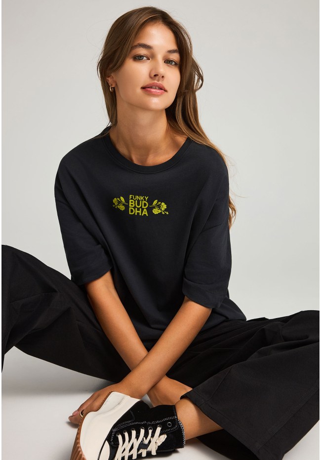 Οversized t-shirt με τύπωμα “Respect Nature”