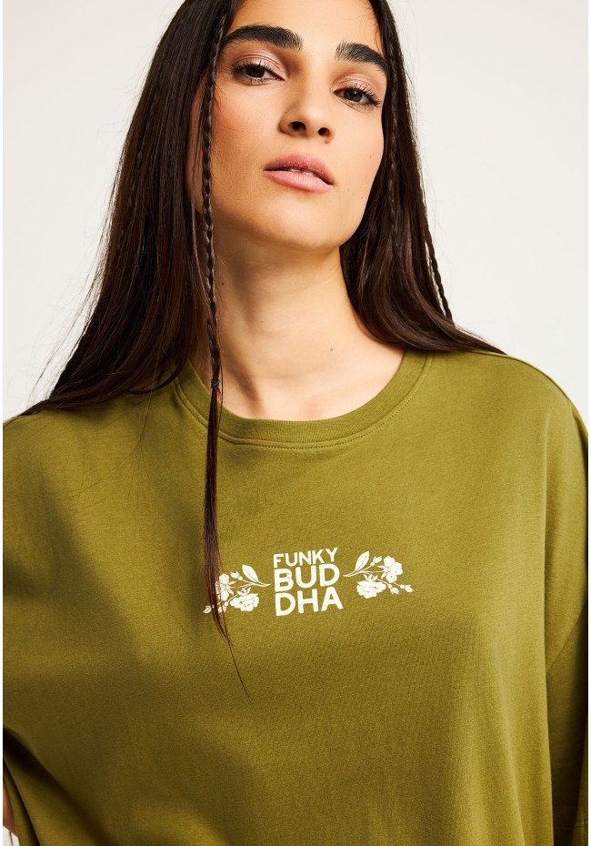 Oversized t-shirt with “Respect Nature” print