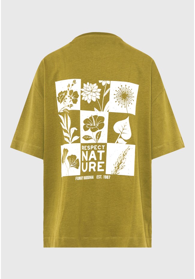 Oversized t-shirt with “Respect Nature” print