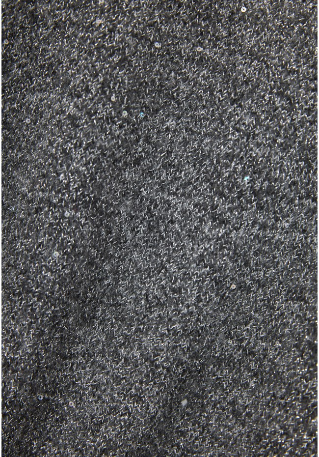 Crew-neck knitwear with metalic fiber