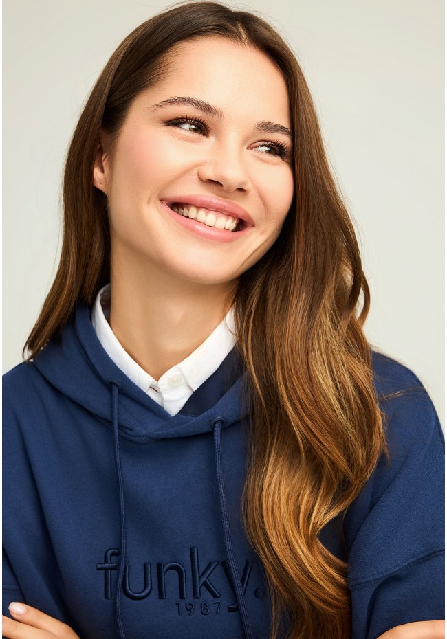 Women's hoodie and embroidered logo