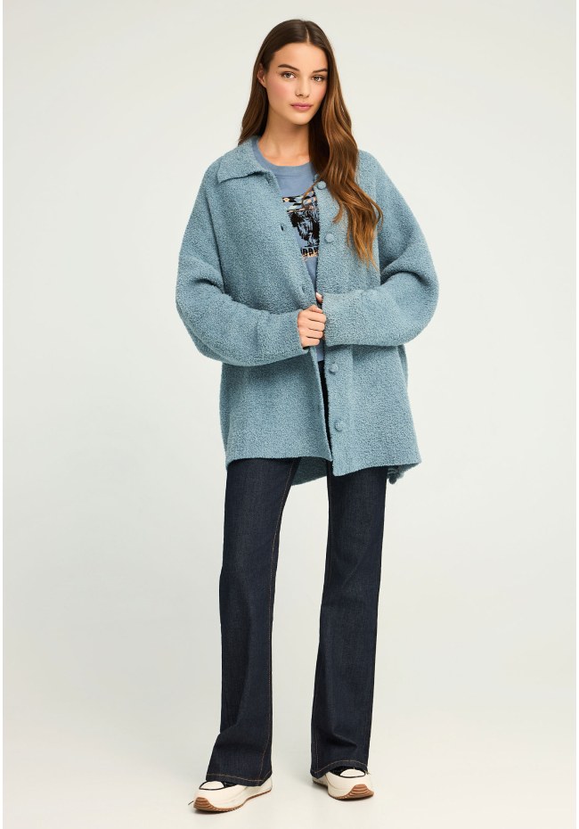 Women's fleece cardigan with buttons