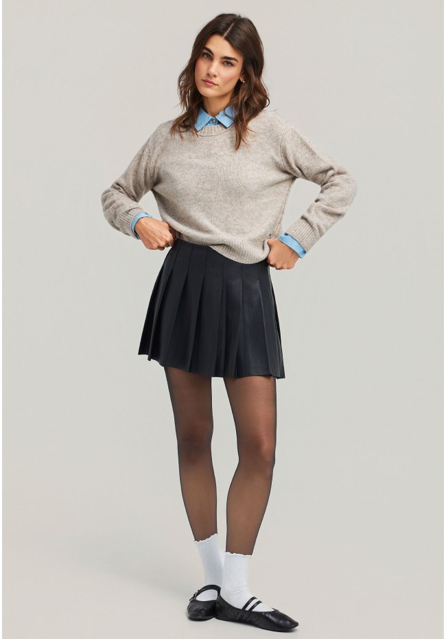 Φούστα απο οικολογικό δέρμα (PU)  με πιέτες