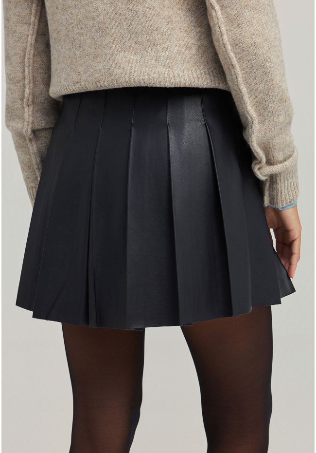 Φούστα απο οικολογικό δέρμα (PU)  με πιέτες
