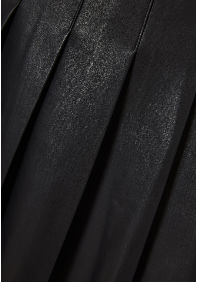 Φούστα απο οικολογικό δέρμα (PU)  με πιέτες