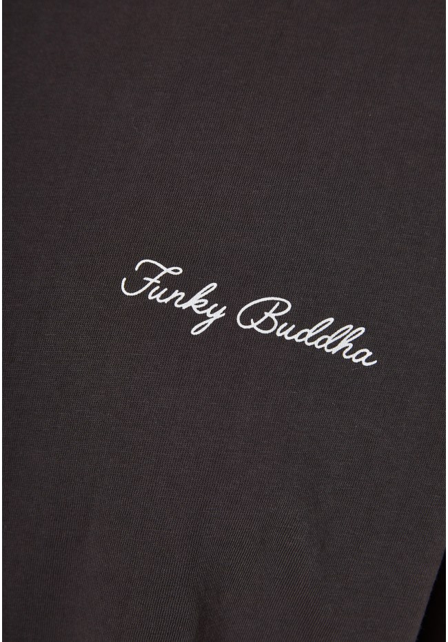 T-shirt with text artwork on the back